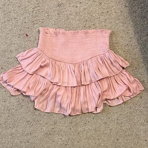 American Threads Blush Ruffled Mini Skirt. With built in shorts